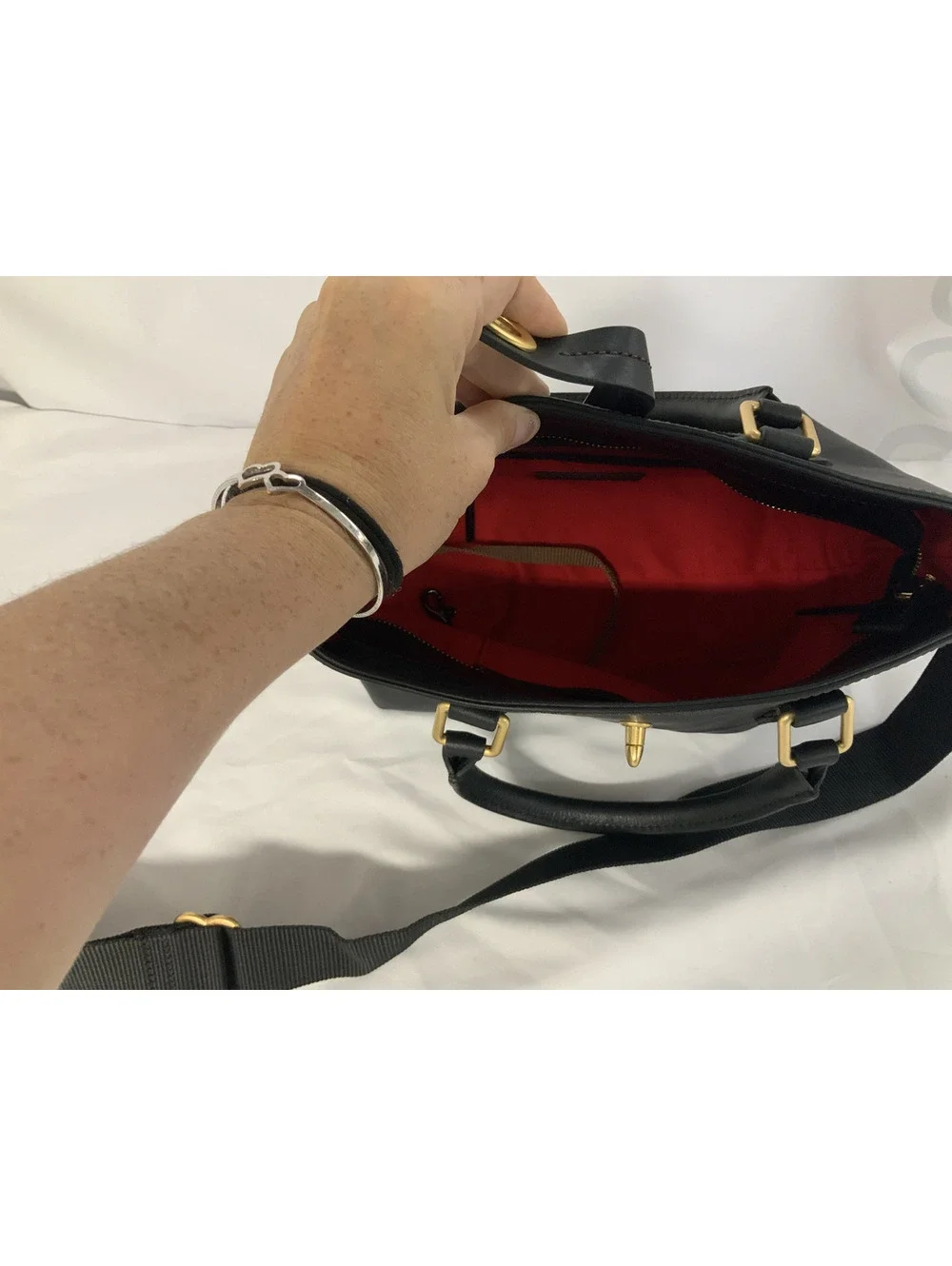 DOONEY AND BOURKE LEATHER SATCHEL-ADJUSTABLE STRAP